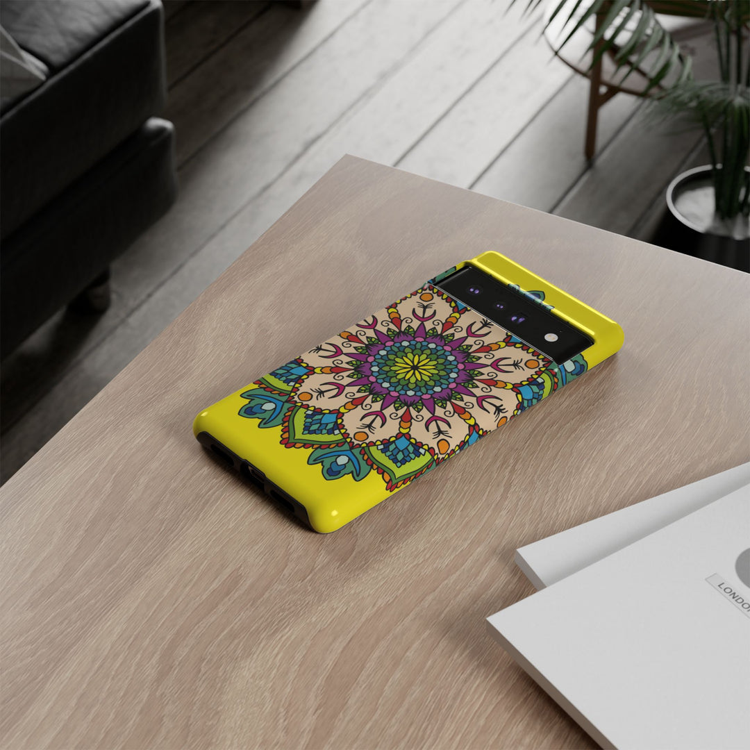 Intricate Floral Yellow Phone Case for Bold Protection and Style