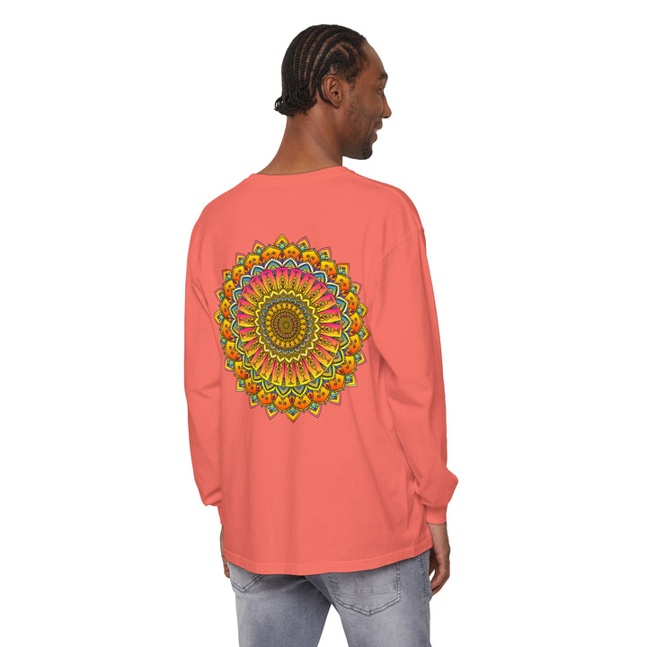 Colorful and intricate mandala design long sleeve t-shirt for men and women