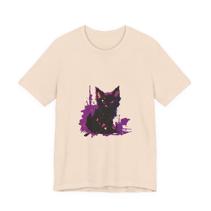 Black Cat Mystery - Purple Paint Splatter T-Shirt
