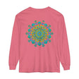 Colorful and detailed unisex long sleeve t-shirt featuring a vibrant mandala design
