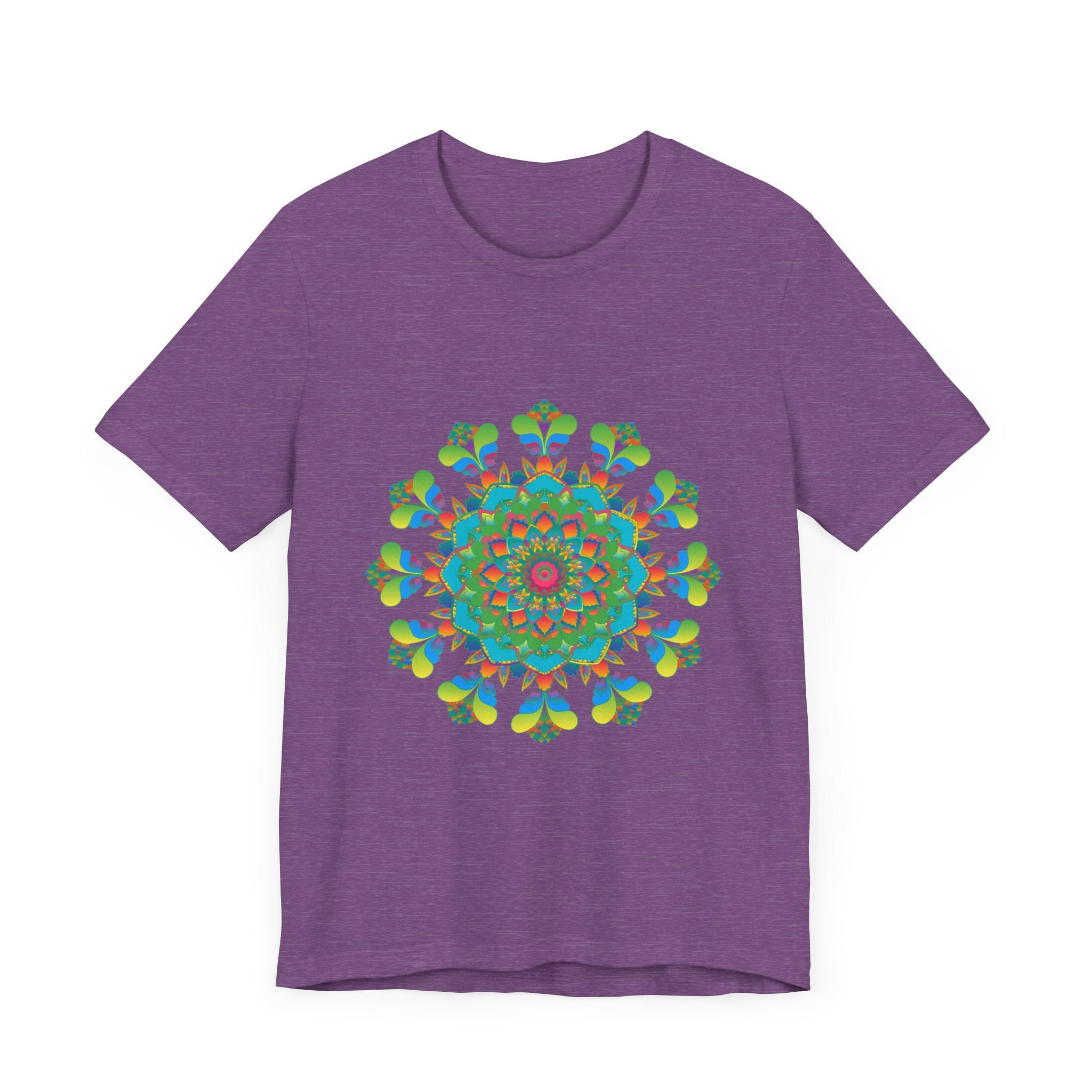 Colorful tie dye t-shirt featuring a psychedelic mandala design in vibrant hues