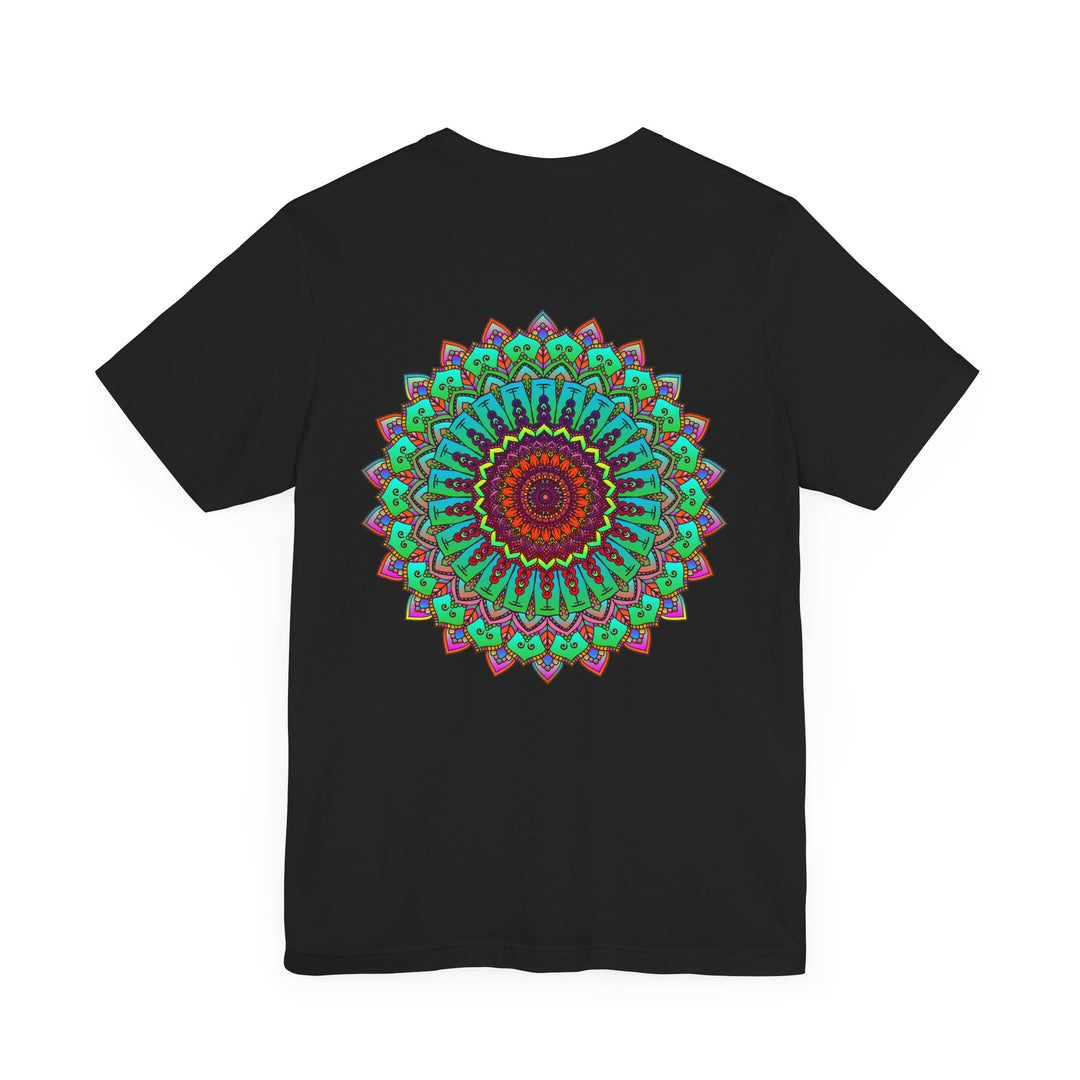 Vibrant Mandala Tee featuring intricate spiritual design for peace and harmony