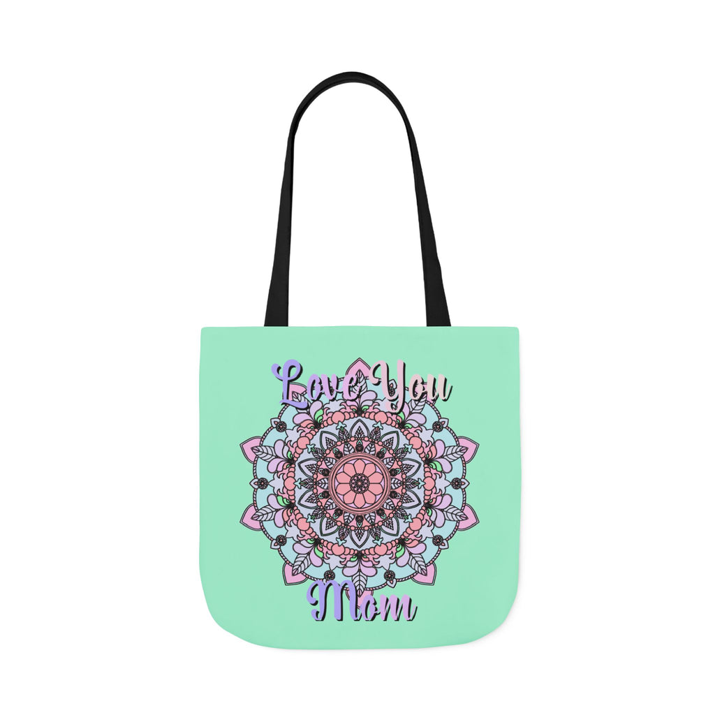 Mandala 'Love You Mom' Canvas Tote — Floral Mother's Day Gift Bag