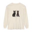 Black Cat Watercolor Art Long Sleeve T-Shirt featuring a colorful feline design