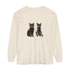 Black Cat Watercolor Art Long Sleeve T-Shirt featuring a colorful feline design