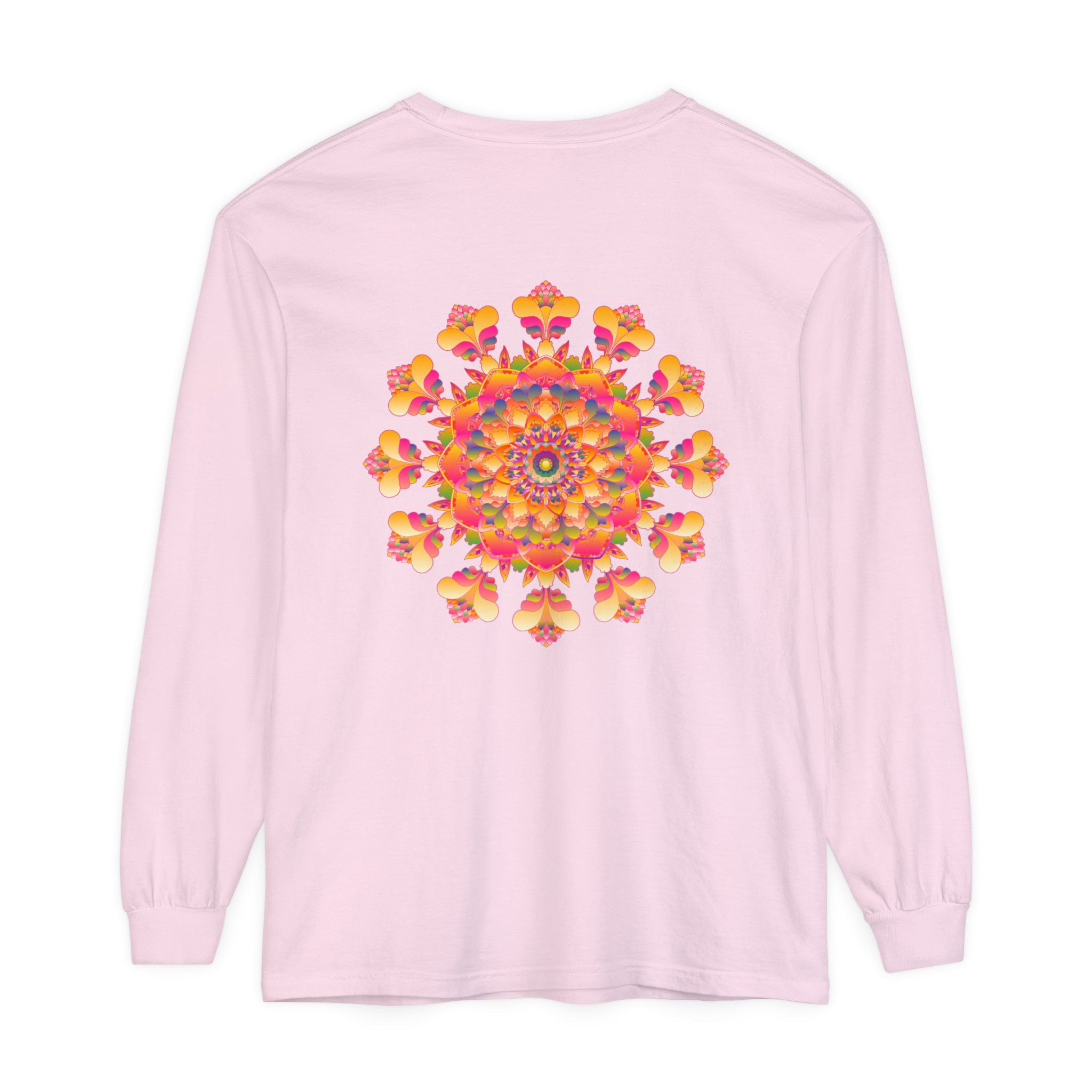 Colorful and intricate mandala design long sleeve t-shirt for men and women