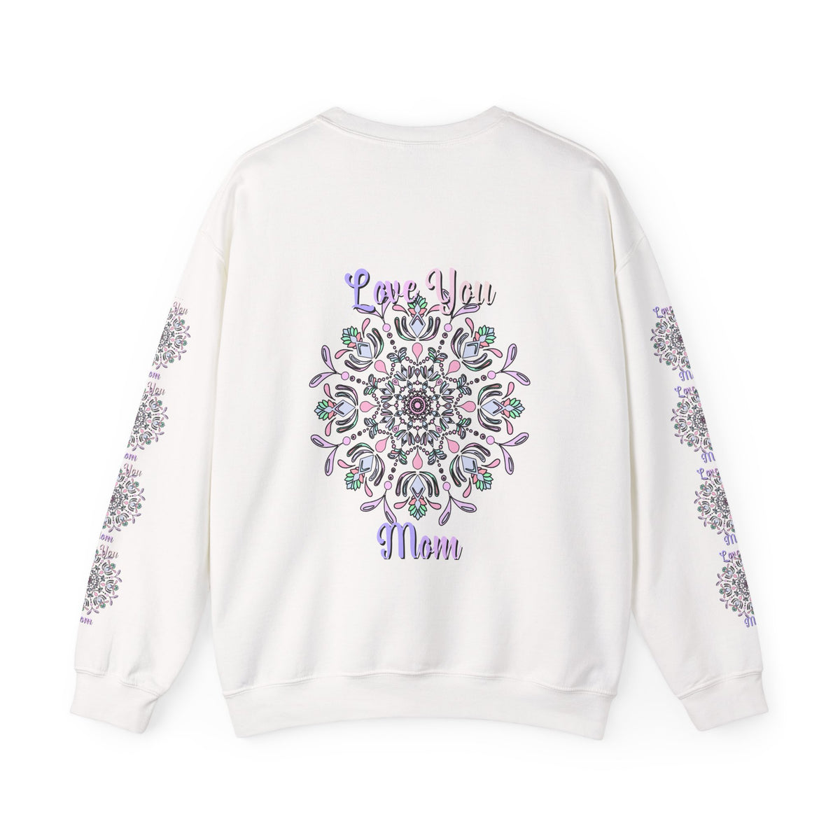 Mom Empowering Mandala Sweatshirt in Soft Pastel Hues
