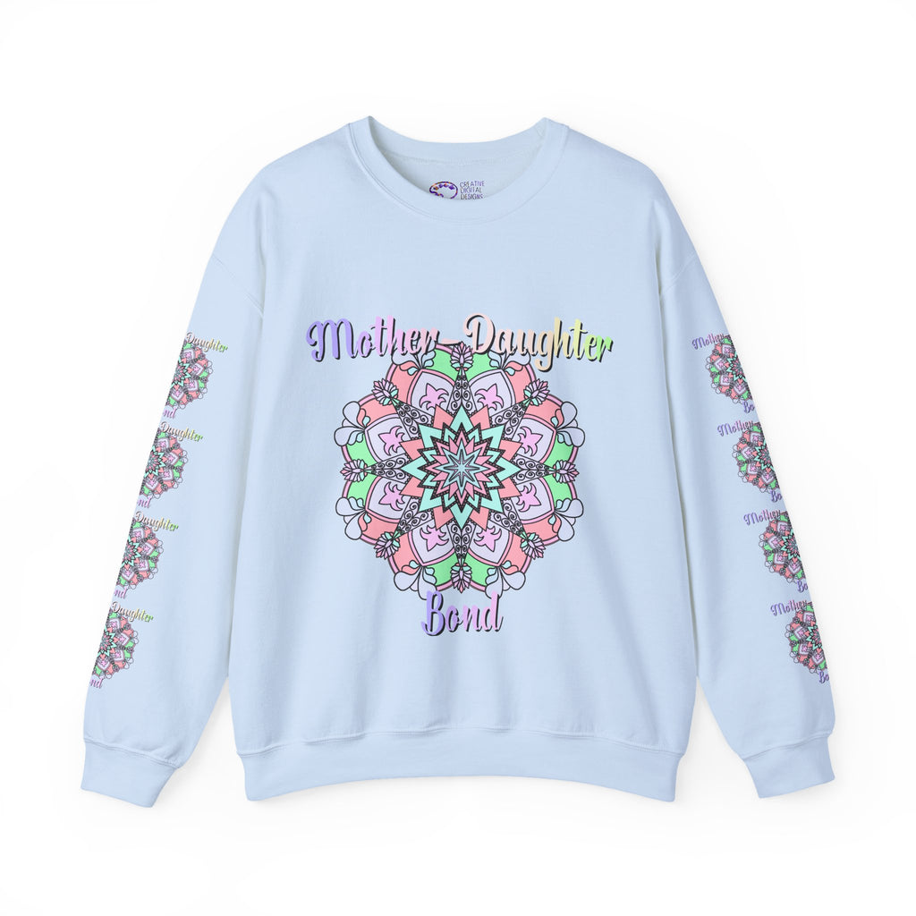 Felpa Girocollo Legame Madre-Figlia — Regalo di Famiglia Mandala Floreale