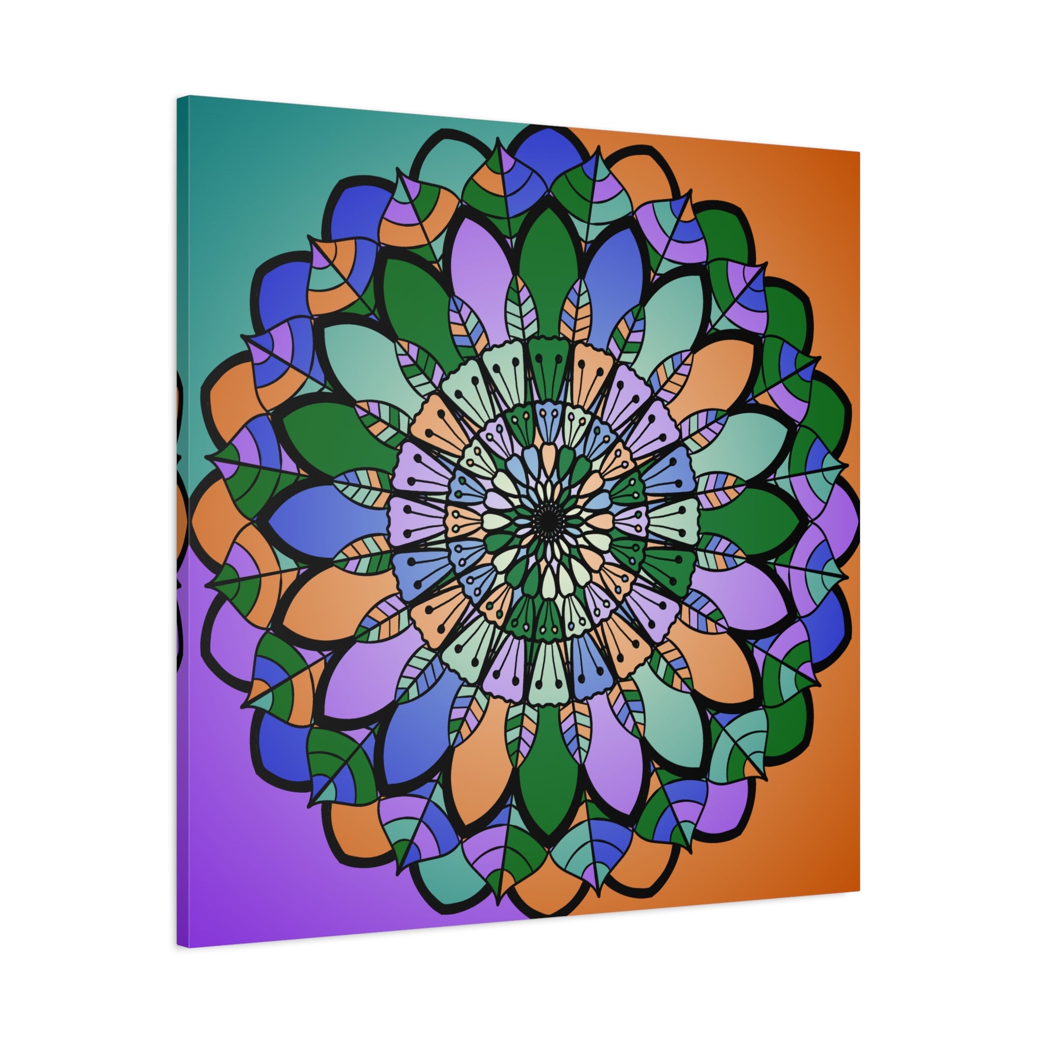 Floral Mandala Matte Canvas Wall Art