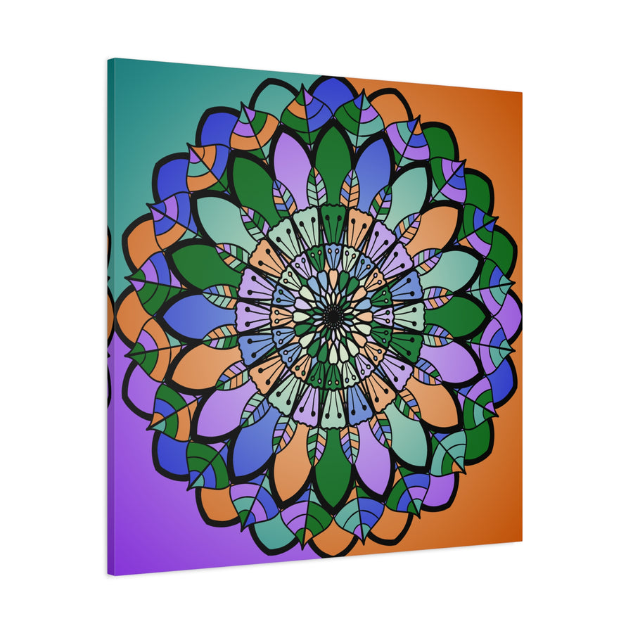 Arte da parete su tela opaca con Mandala Floreale