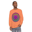 Colorful and intricate mandala design on a unisex long sleeve t-shirt