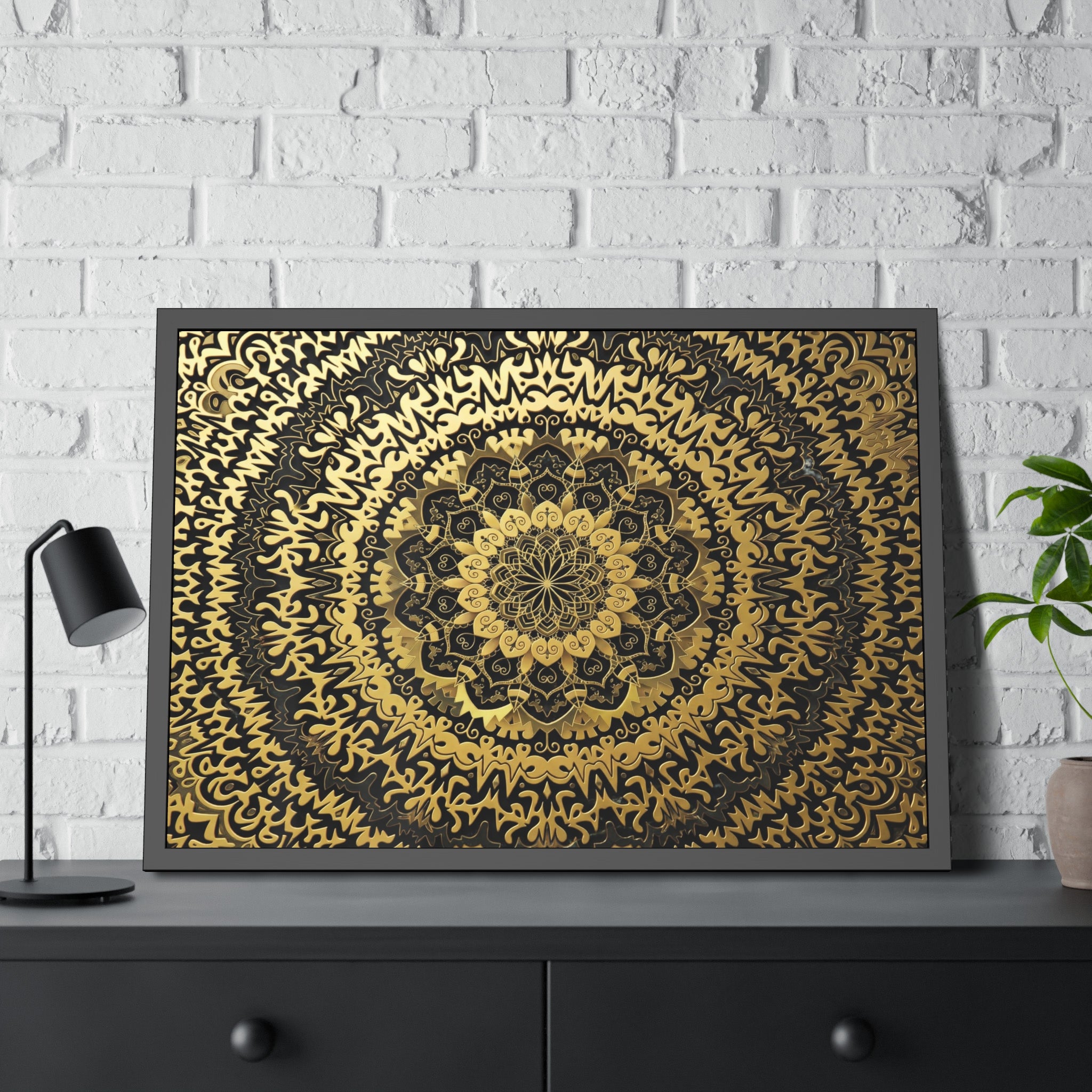 Sovereign Mandala – Elegante gerahmte Wandkunst
