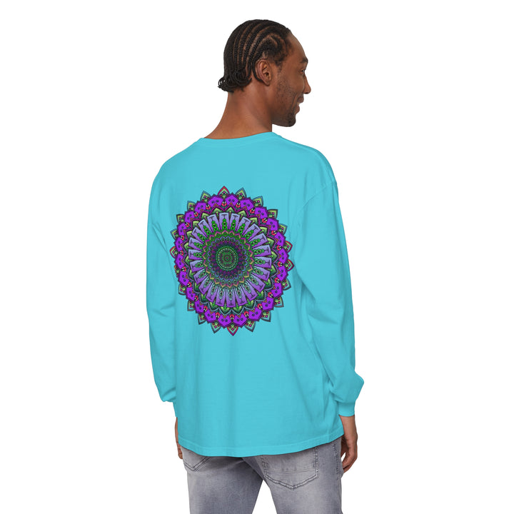 Intricate Mandala Unisex Long Sleeve T-Shirt with vibrant, detailed design