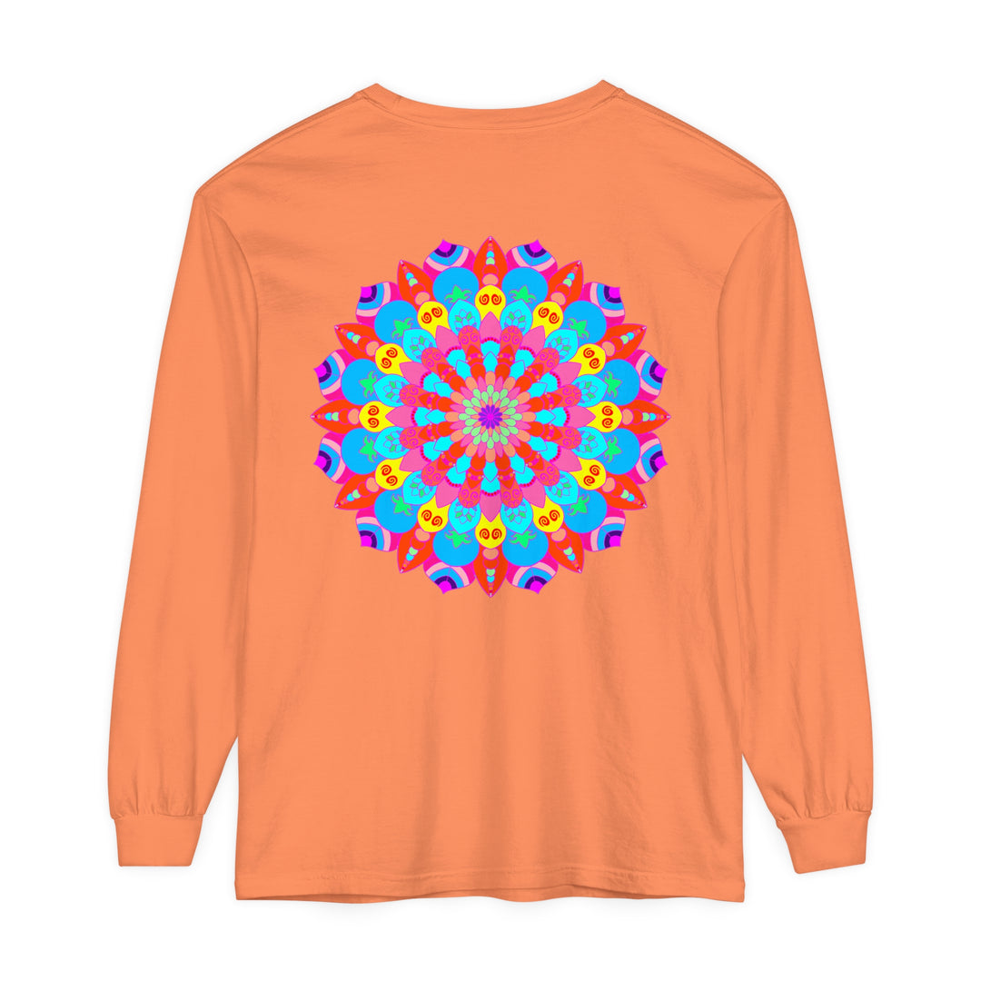 Vibrant and intricate mandala design long sleeve t-shirt for all genders