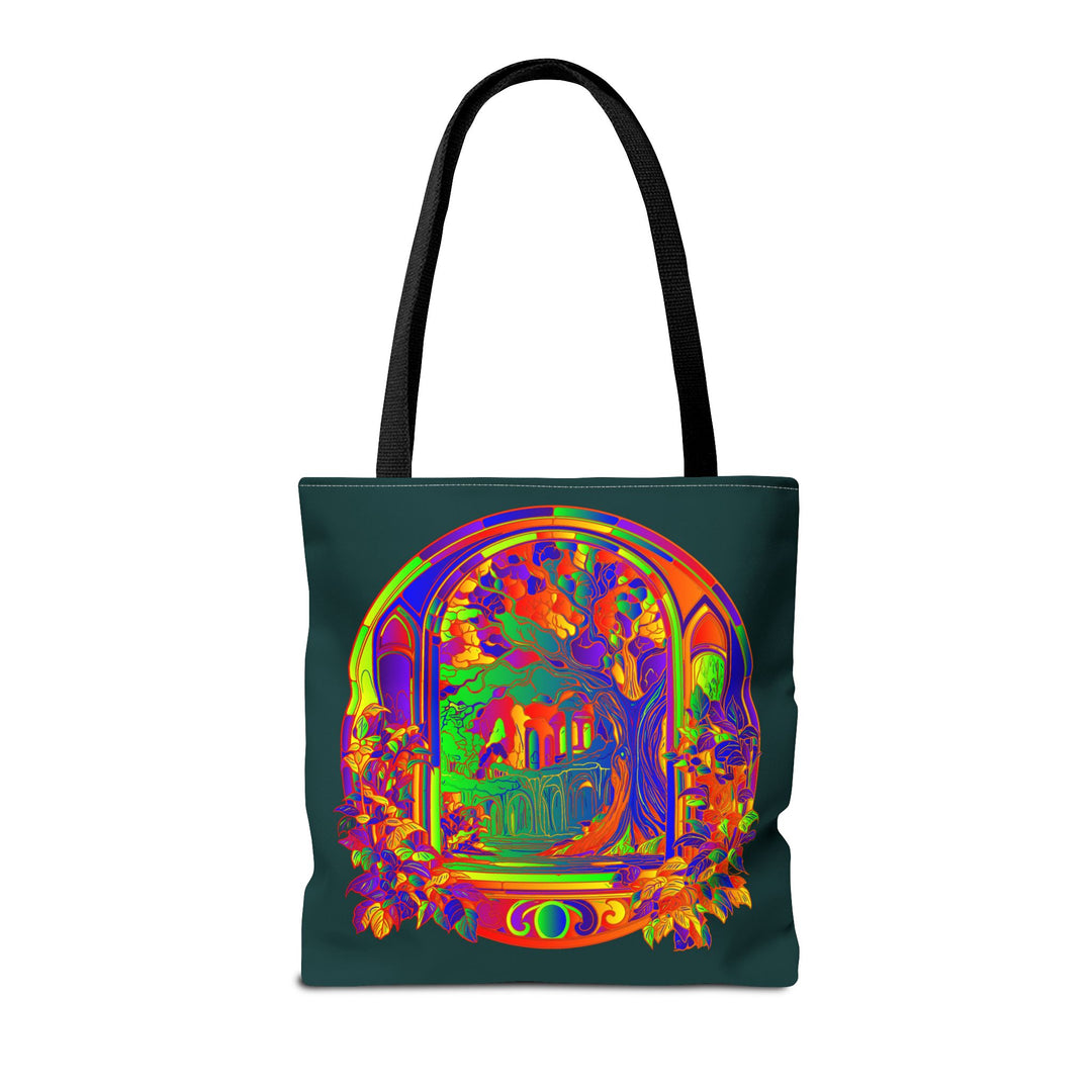 Beautiful Mandala Mystical Nature Tote Bag with colorful and intricate design