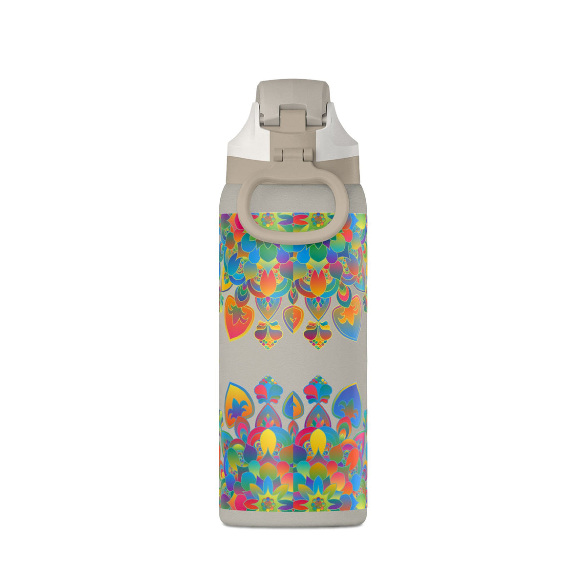 Insulated Water Bottle — Colorful Psychedelic Mandala 32oz