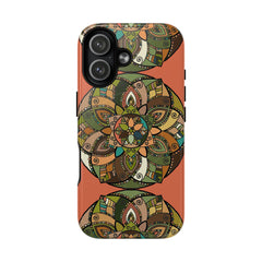 Mandala Floral Tough Magnetic Phone Case — Boho Earth-Tone Protective Cover