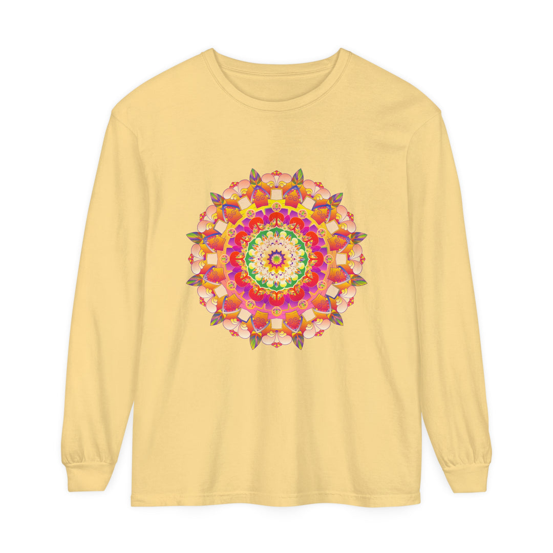 Colorful mandala design long sleeve t-shirt for men and women