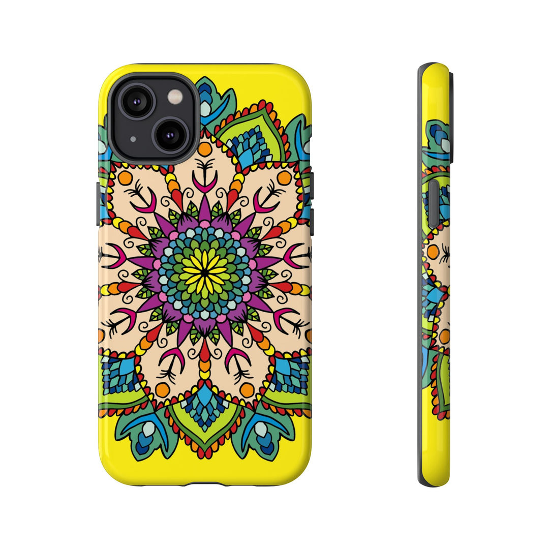 Intricate Floral Yellow Phone Case for Bold Protection and Style