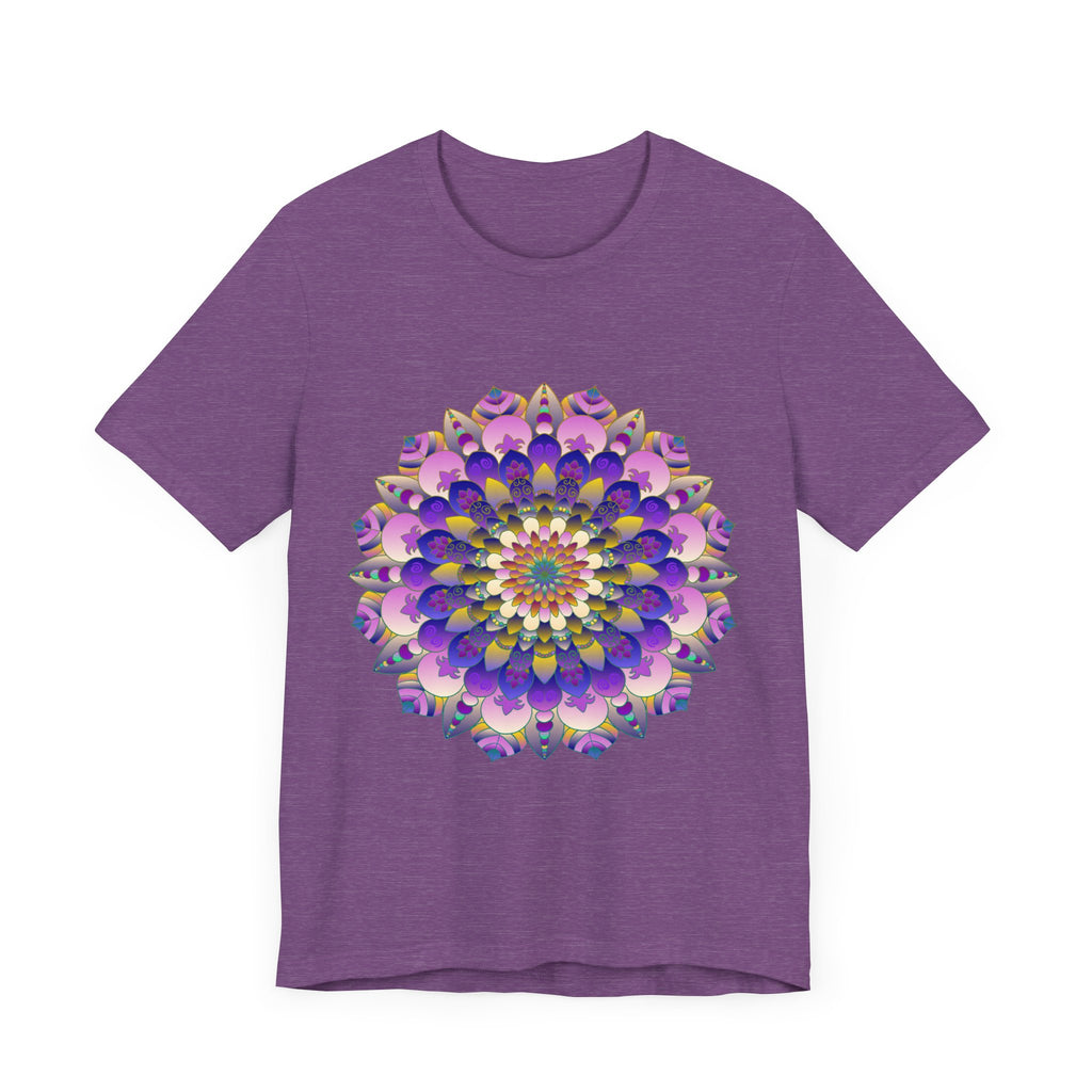 Colorful Mandala Flower T-Shirt featuring intricate spiritual art design for vibrant and stylish fashion statement