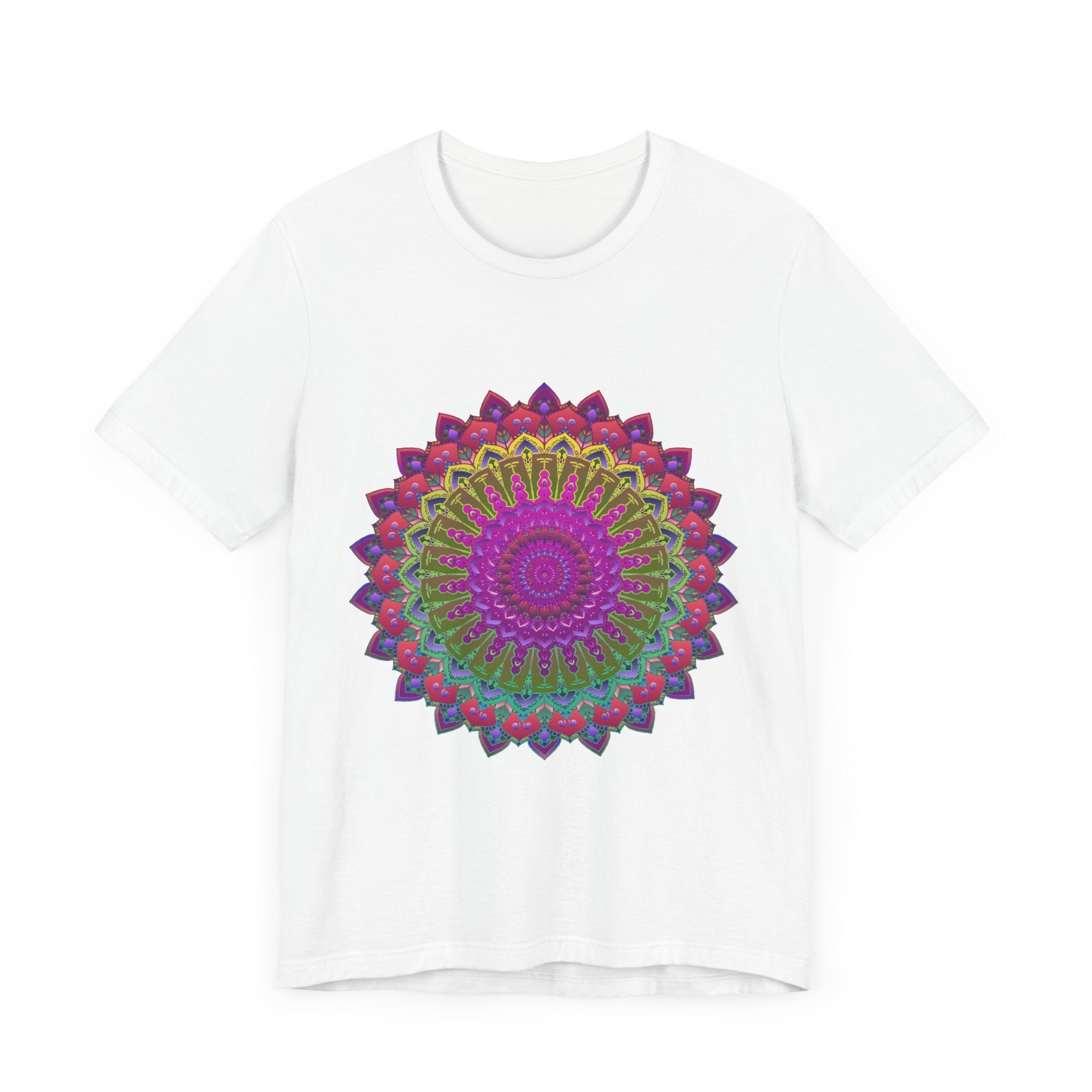 Vibrant Mandala Tee featuring colorful spiritual art and intricate design