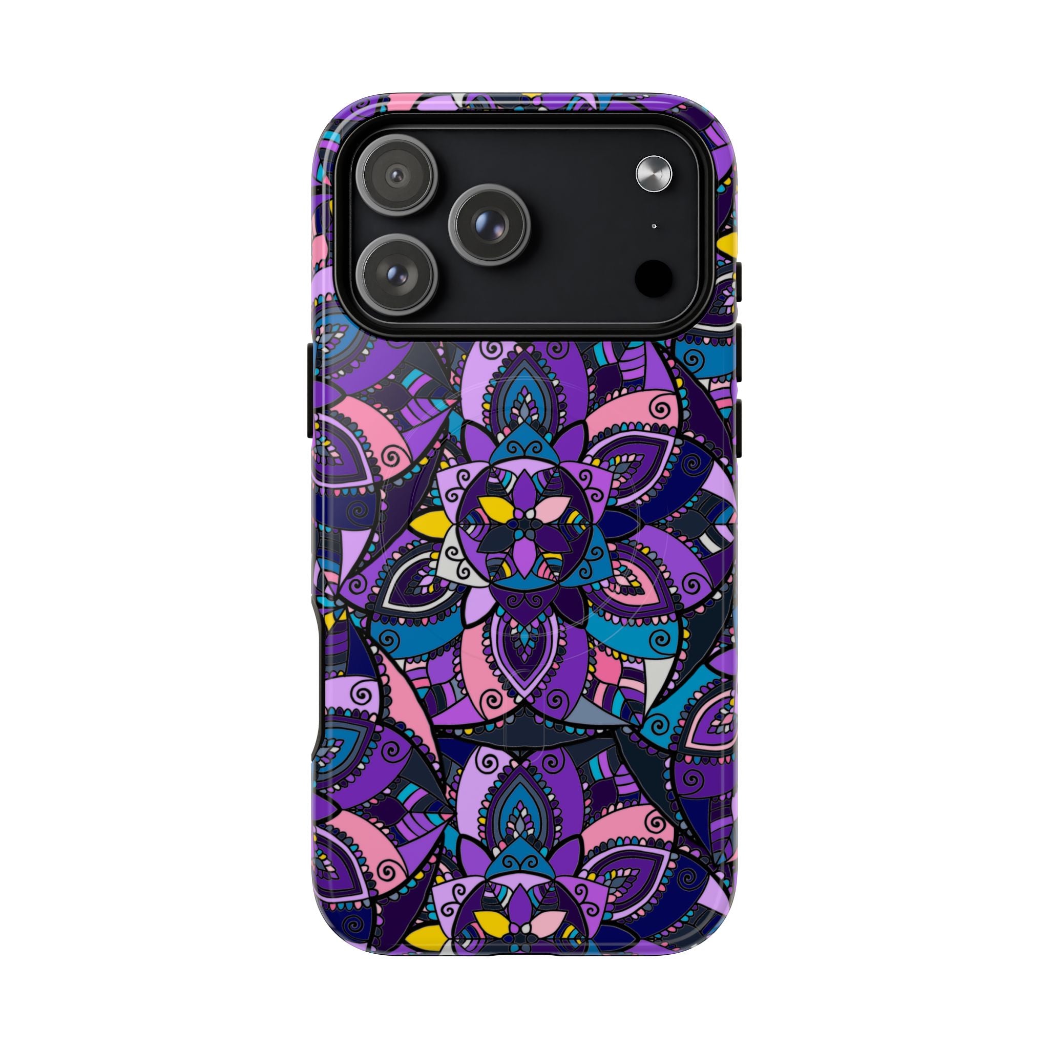 Magnetic Phone Case — Purple Mandala Floral Tough Case