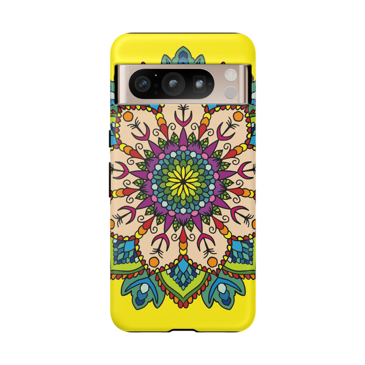 Intricate Floral Yellow Phone Case for Bold Protection and Style