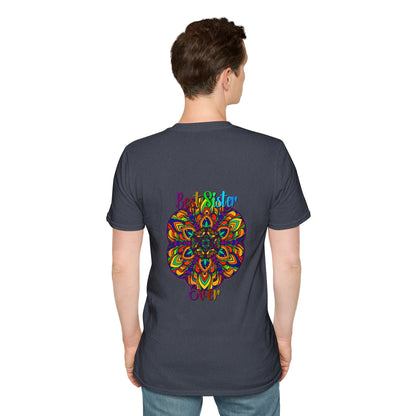 Softstyle t-shirt featuring a one-of-a-kind hand-drawn mandala design