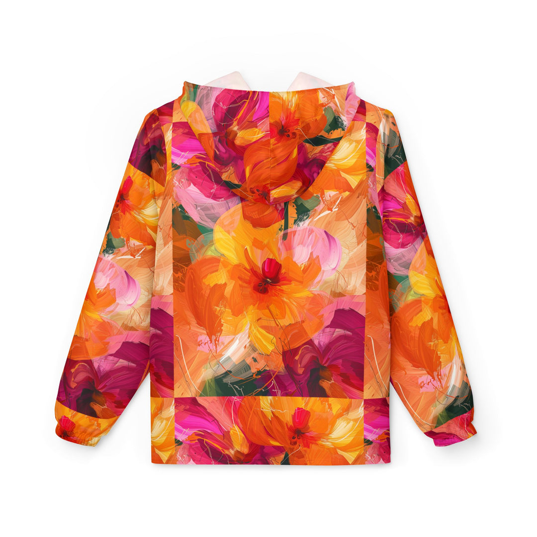 Vibrant Floral Windbreaker Jacket, Floral Print Jacket, Spring Jacket, Women’s Windbreaker, Outdoor Jacket, Travel Jacket, Rain Jacket