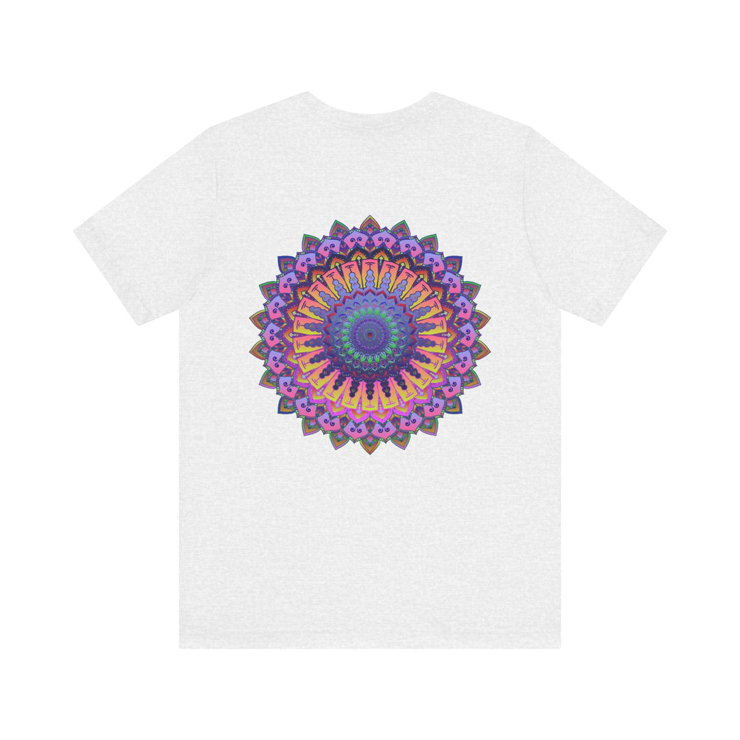 Colorful and intricate mandala design T-shirt promoting spiritual peace and harmony