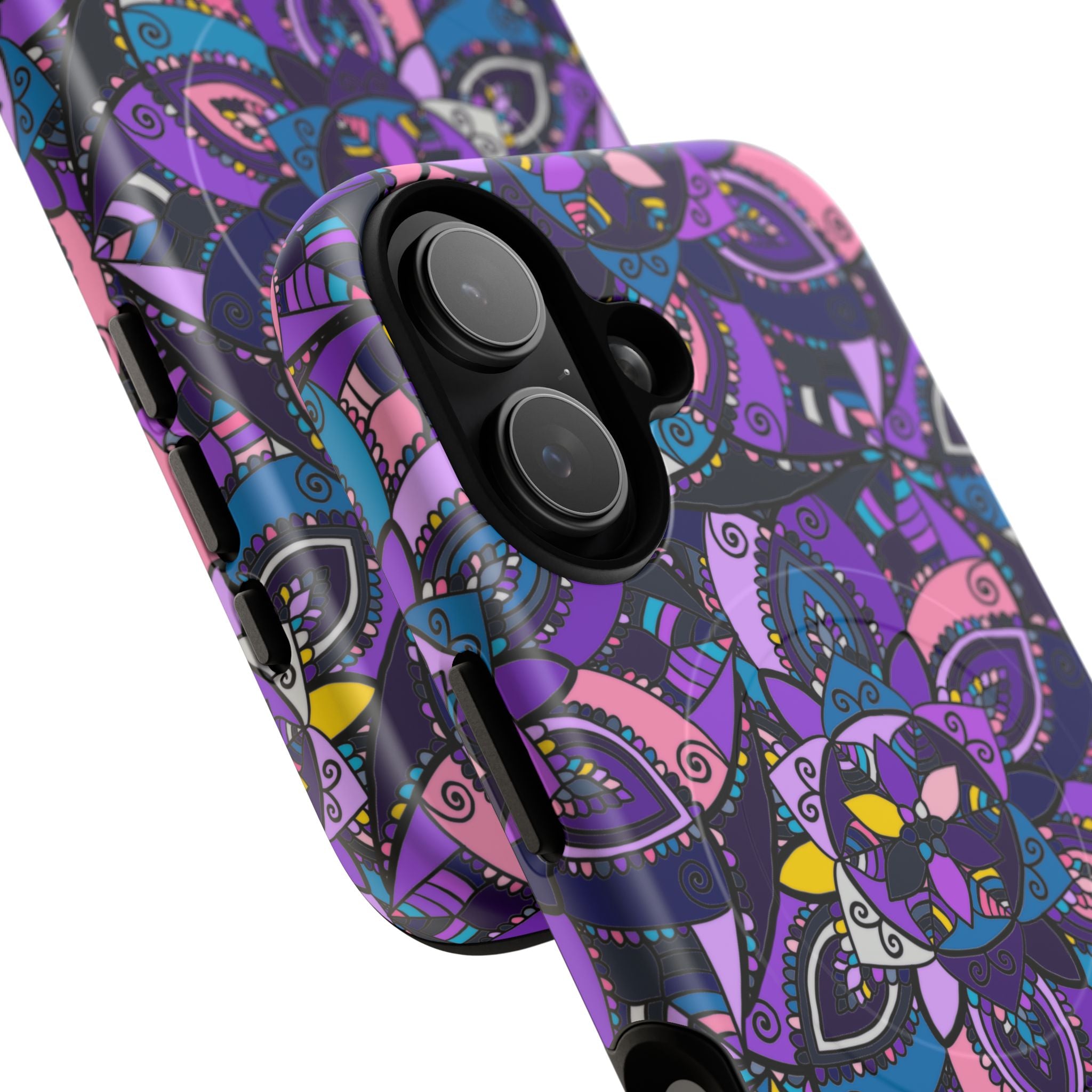 Magnetic Phone Case — Purple Mandala Floral Tough Case