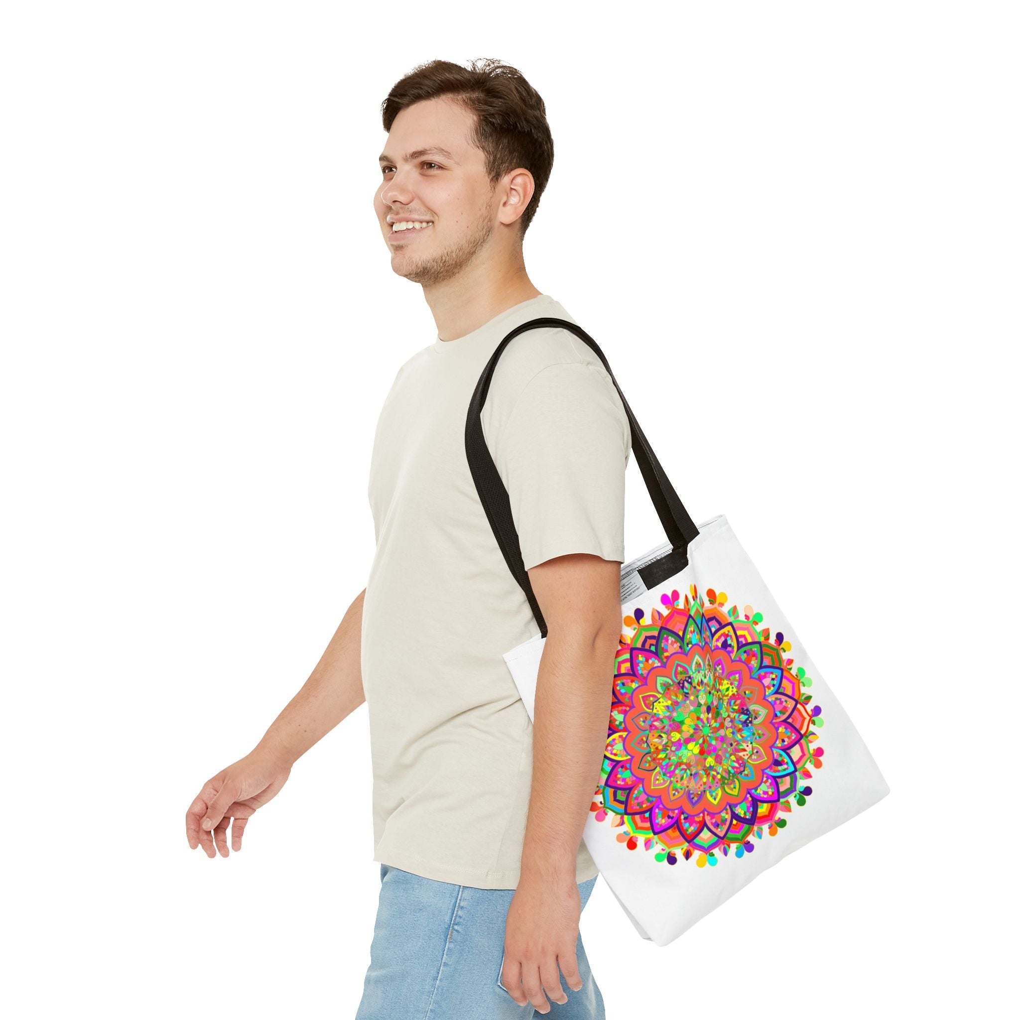 Colorful Mandala Art Tote Bag with intricate, vibrant design and spacious, durable material for stylish and functional use