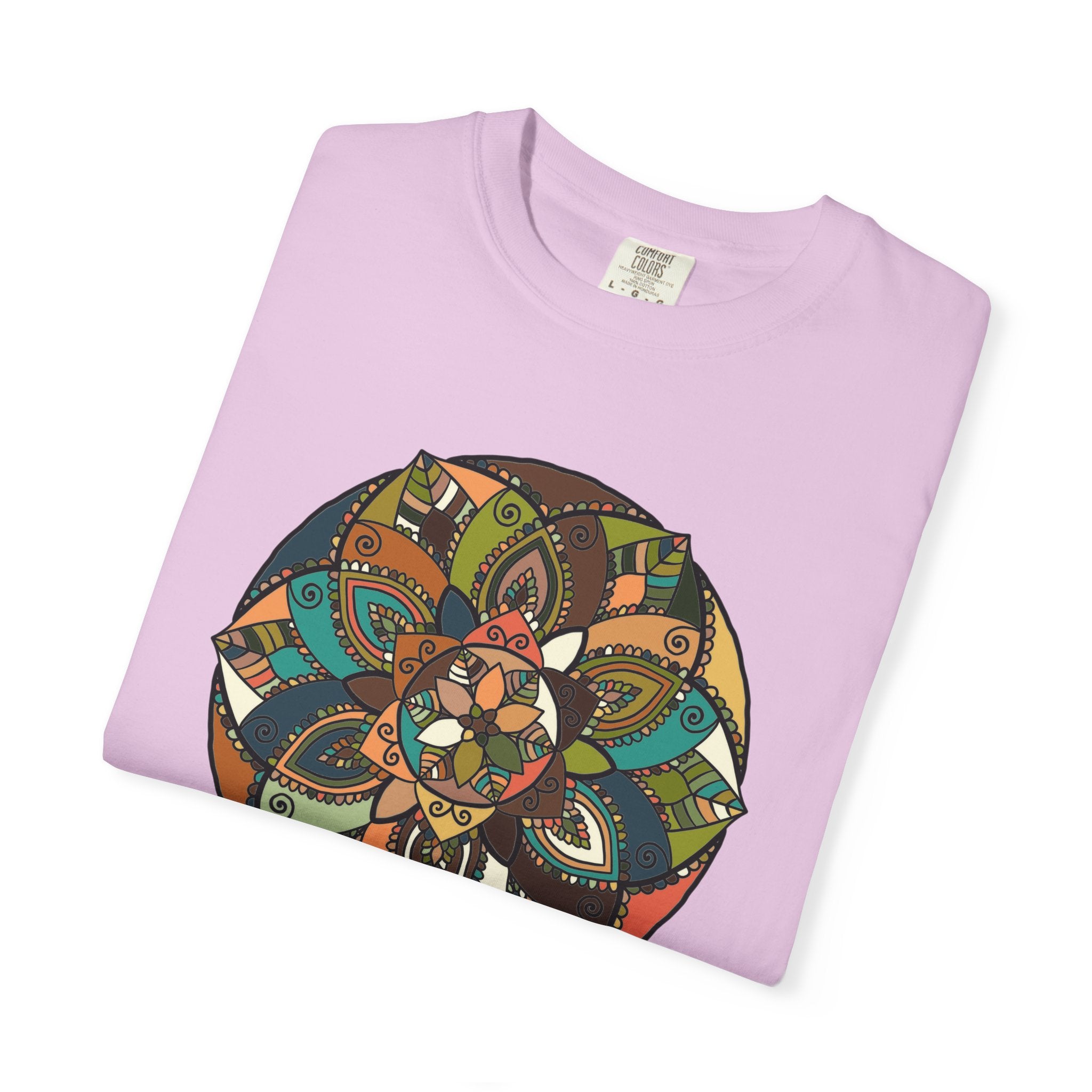 Mandala Earth Flora T-Shirt — Earthy Tones Geometric Art Tee