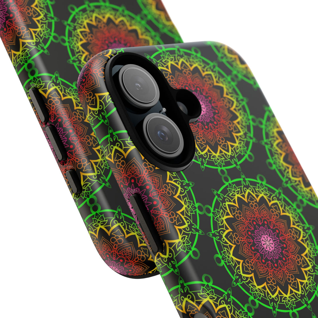 Artistic Mandala Phone Case with Bold Patterns and Modern Flair