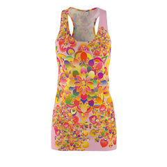 Psychedelic Floral Racerback Dress – Pink Kaleidoscope AOP