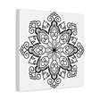 Handmade Mandala Art - Black & White Wall Art - Matte Canvas, Stretched, 125 - Intricately designed artistic wall decor for modern homes