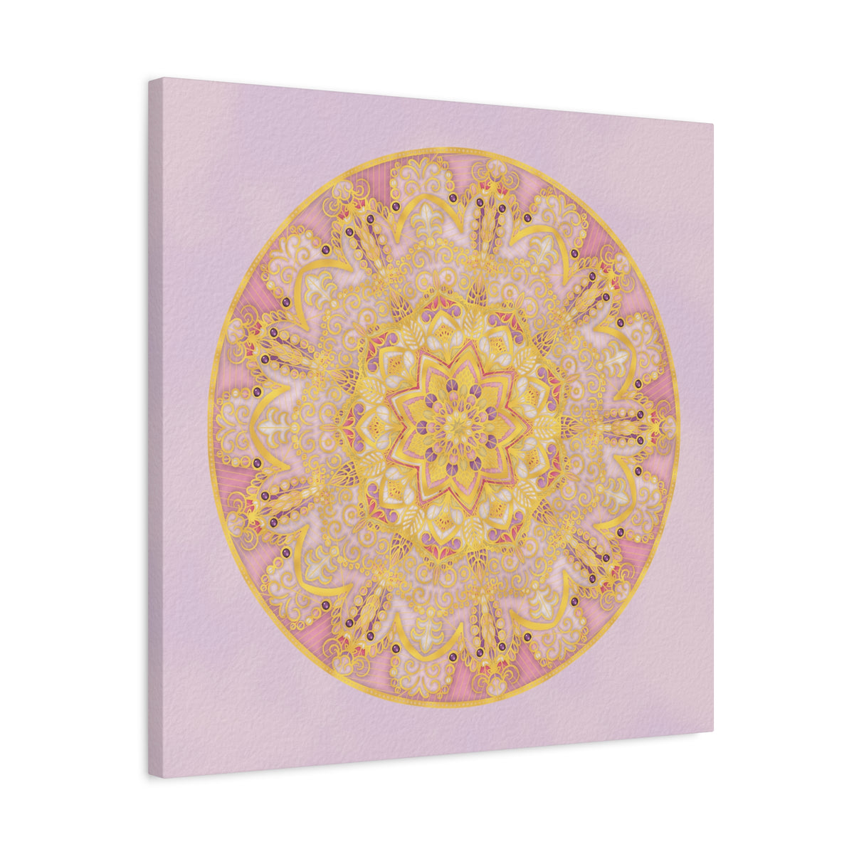 Pink and Gold Mandala Matte Canvas Wall Art