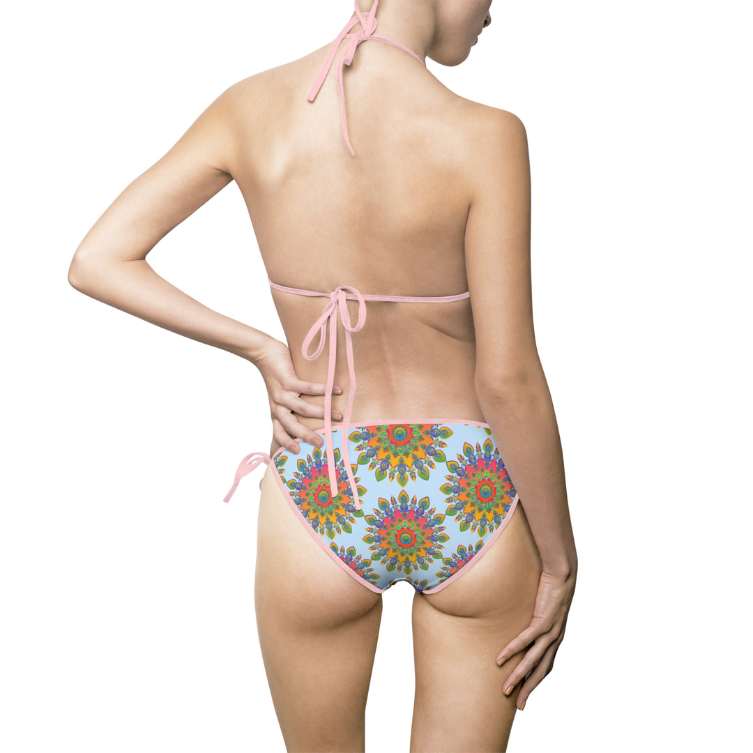 Bikini con stampa mandala audace in vivaci tonalit√† tropicali