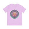 Vibrant Mandala Tee featuring a colorful and psychedelic design with intricate patterns and bright, eye-catching hues, perfect for adding a pop of artistic flair to your wardrobe