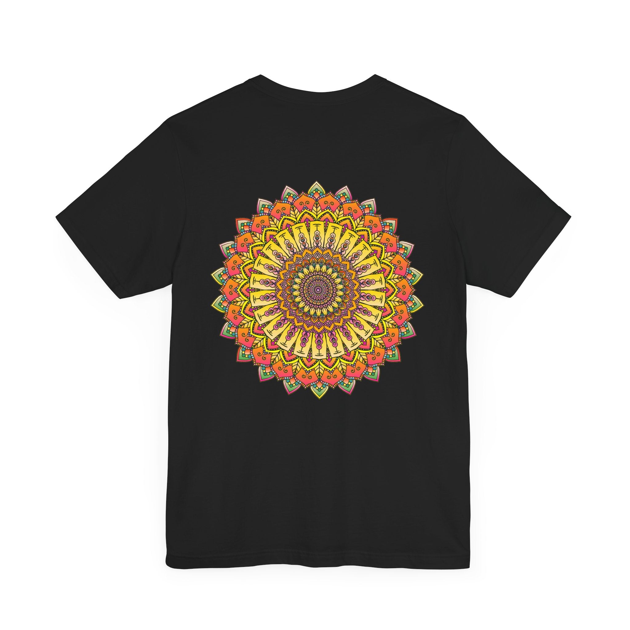 Vibrant Mandala Tee in colorful design representing peace and harmony