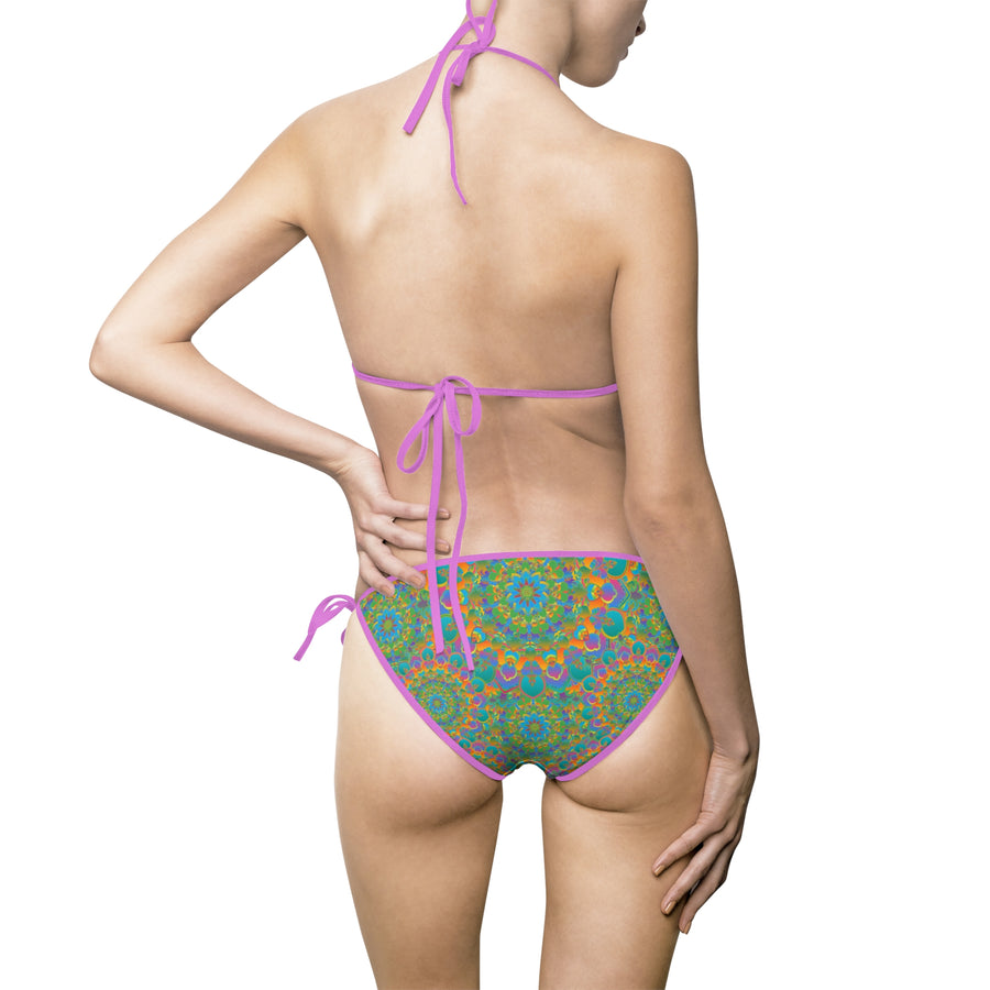 Mandala Print Bikini Set in Bright Tropical Hues for Summer Fun