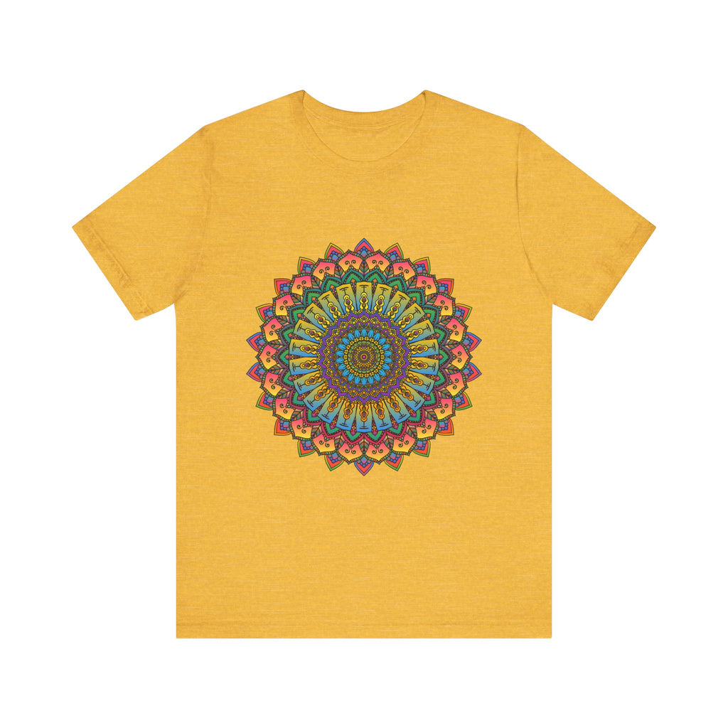 A beautifully designed Intricate Mandala Meditation Tee in vibrant, eye-catching colors