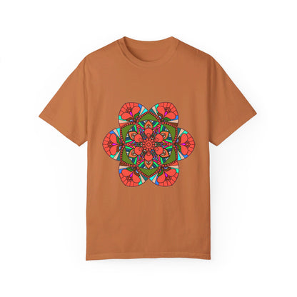 Unisex Mandala T-Shirt featuring 100% Ring-Spun Cotton and Hand-Drawn Mandala Art, Garment-Dyed for Extra Comfort