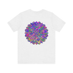  Vibrant Mandala Tee with vibrant colors and intricate spiritual elements 