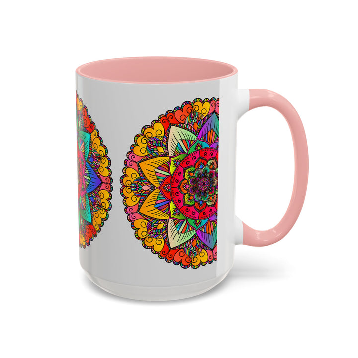 Beautiful and vibrant mandala art mug with intricate design