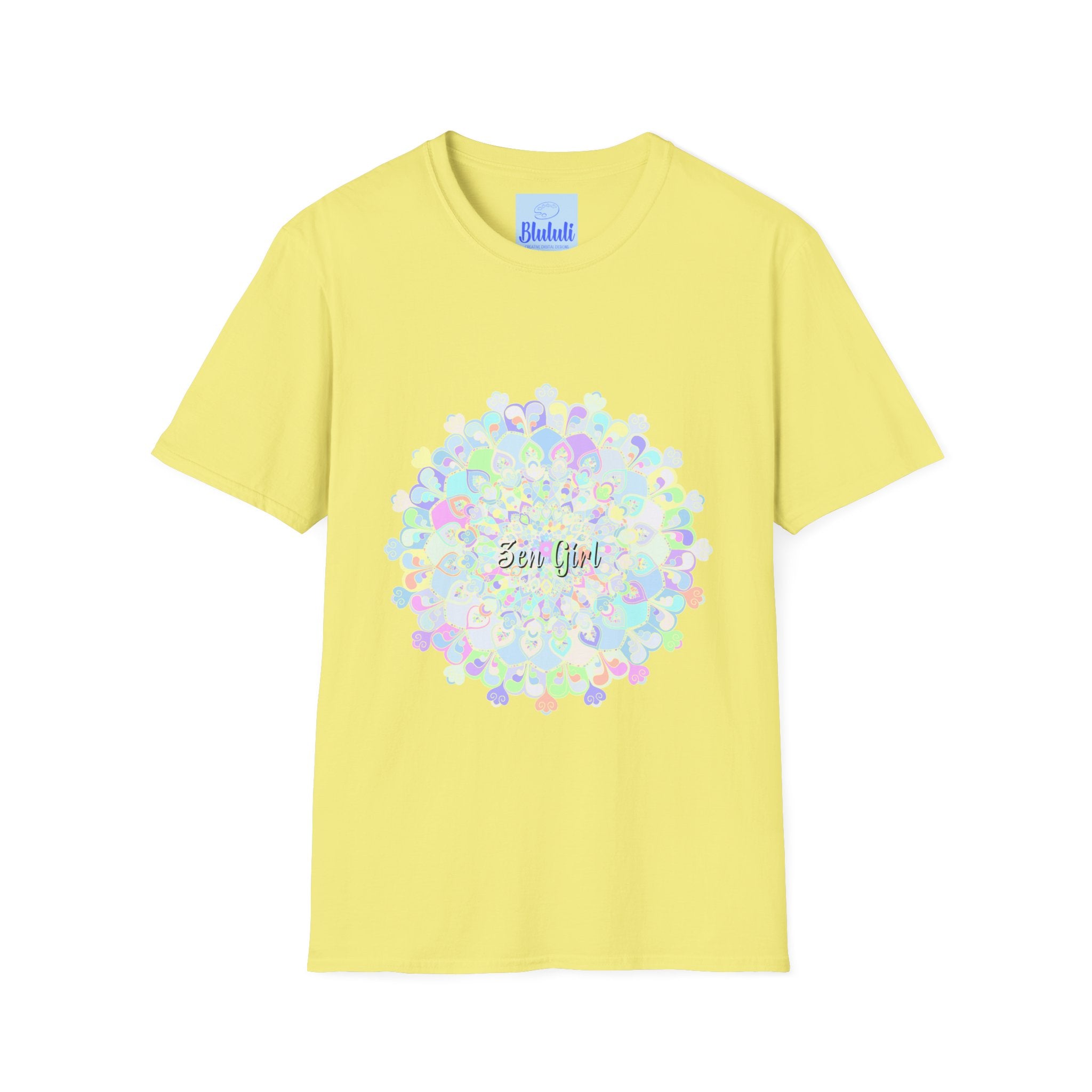 Colorful mandala T-shirt with a unique and intricate design, perfect for adding a pop of creativity to your wardrobe