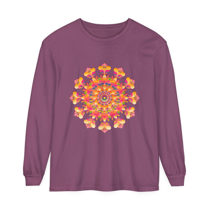 Colorful and intricate mandala design long sleeve t-shirt for men and women