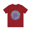 Colorful mandala t-shirt with intricate and vibrant design, perfect for adding a pop of color to your wardrobe