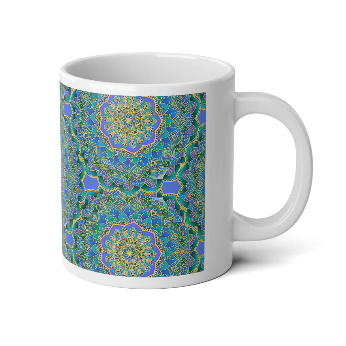 20oz Mandala Mug – Colorful Boho Coffee Cup
