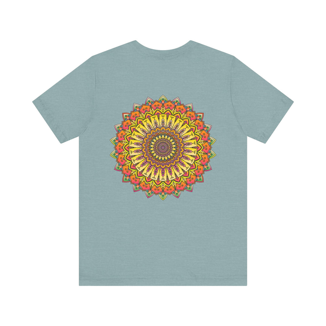  Mandala tee with a vibrant and colorful design promoting harmony